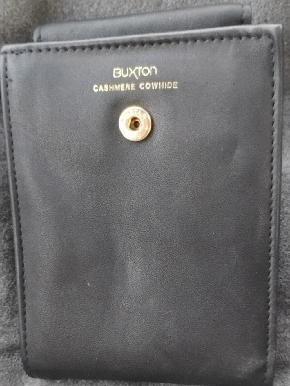 Buxton Black Leather Embossed  Pouch